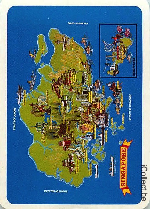 Single Playing Cards Map Singapore (PS16-21E) - Click Image to Close