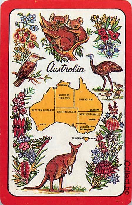 Single Swap Playing Cards Map Australia (PS16-22A) - Click Image to Close