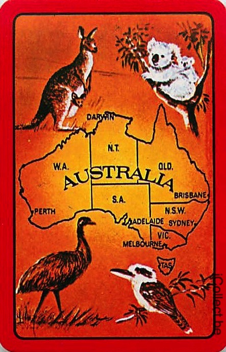 Single Playing Cards Map Australia (PS16-22B) - Click Image to Close