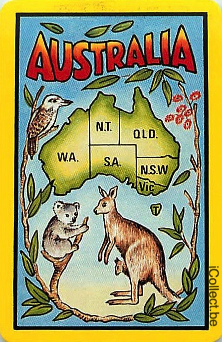 Single Playing Cards Map Australia (PS16-22C)