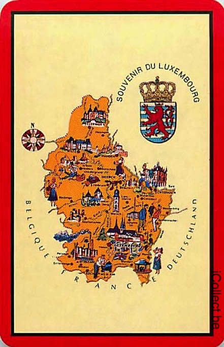 Single Playing Cards Map Luxembourg (PS16-22D) - Click Image to Close