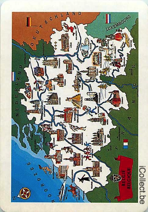 Single Swap Playing Cards Map Belgium (PS16-22H) - Click Image to Close