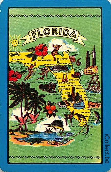 Single Playing Cards Map USA Florida (PS16-24A)