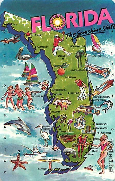 Single Swap Playing Cards Map USA Florida (PS16-24B)