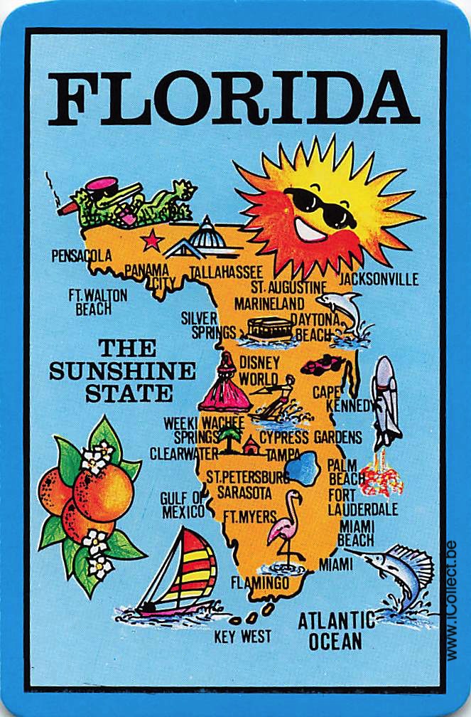 Single Swap Playing Cards Map Florida (PS03-13F) - Click Image to Close