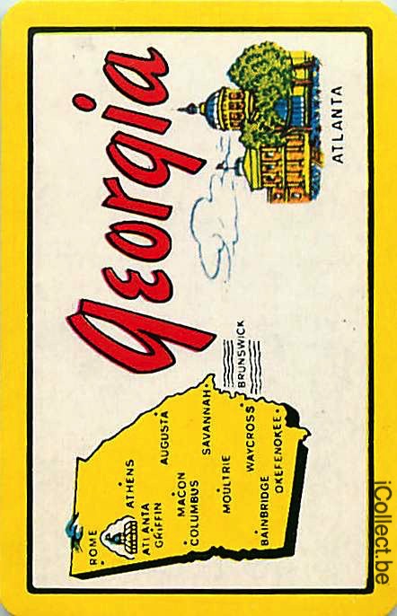 Single Playing Cards Map USA Georgia Atlanta (PS16-24F) - Click Image to Close