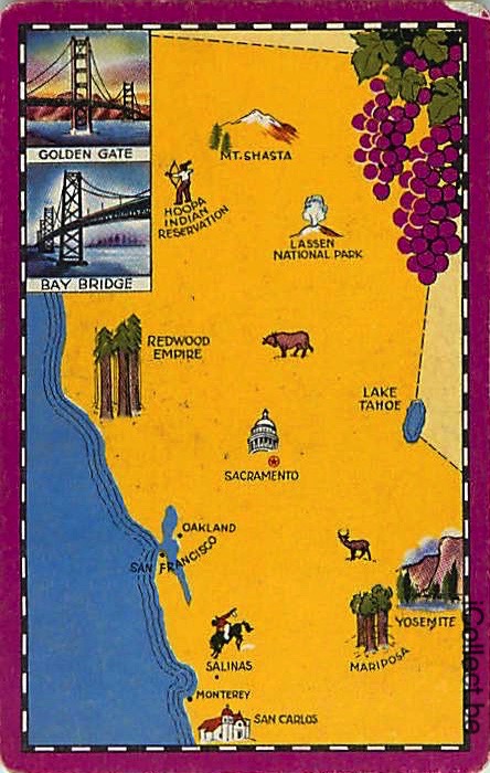Single Playing Cards Map USA West (PS16-25C) - Click Image to Close