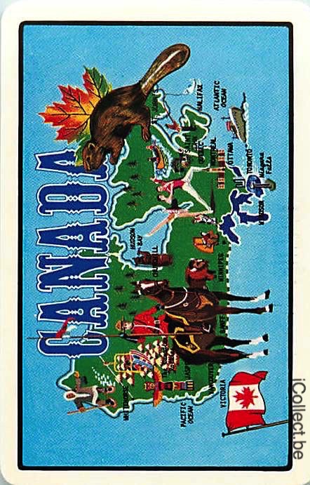 Single Playing Cards Map Canada (PS16-25D)