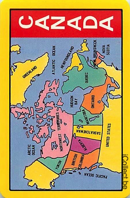 Single Playing Cards Map Canada (PS16-25E)