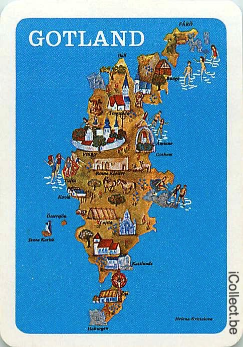 Single Playing Cards Map Gotland (PS16-25G)