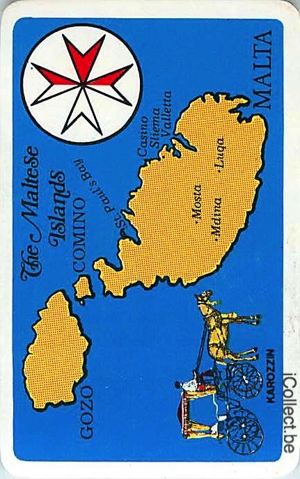 Single Playing Cards Map Malta (PS16-25I)