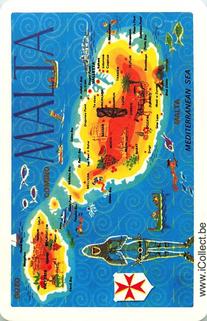 Single Swap Playing Cards Map Malta (PS22-09B)