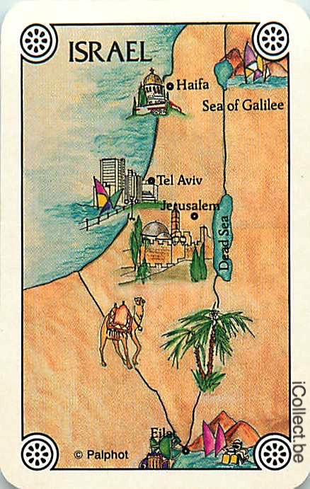 Single Playing Cards Map Israel (PS16-26C)