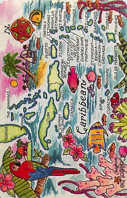 Single Swap Playing Cards Map Carribean (PS16-26F) - Click Image to Close