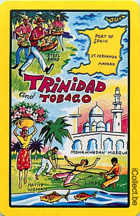 Single Playing Cards Map Trinidad & Tobago (PS16-26G) - Click Image to Close
