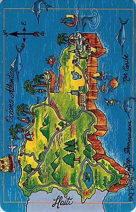 Single Playing Cards Map Replublic Dominicain (PS16-27A)