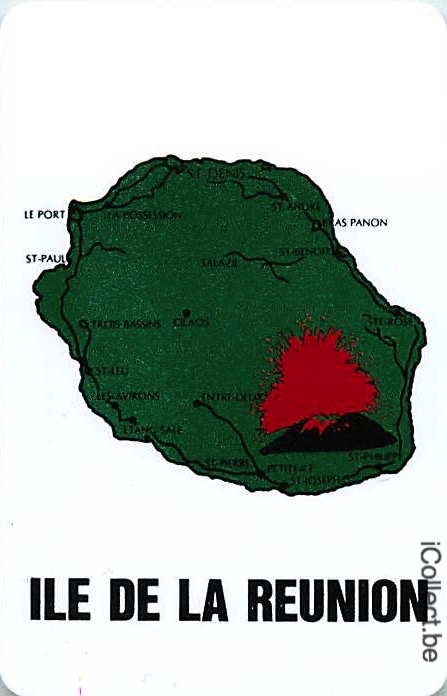 Single Playing Cards Map Ile de la Reunion (PS16-27B) - Click Image to Close