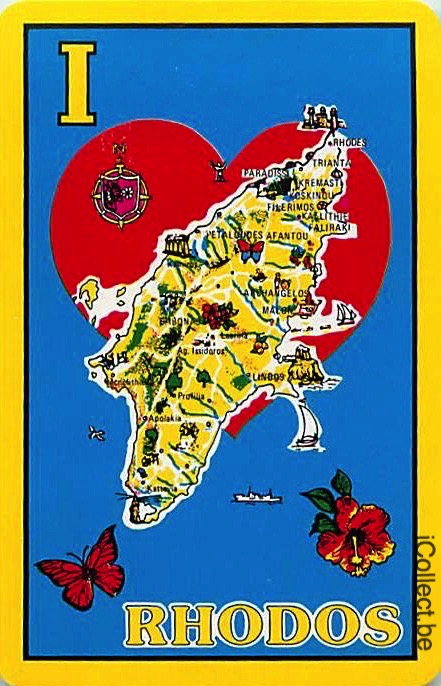 Single Playing Cards Map Rhodes (PS16-27I) - Click Image to Close