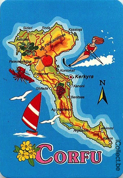 Single Playing Cards Map Corfu (PS16-28B) - Click Image to Close