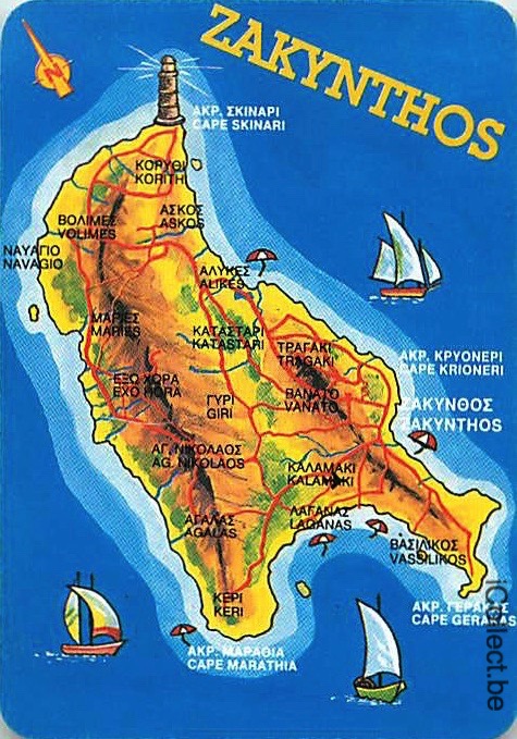 Single Playing Cards Map Zakynthos (PS16-28D) - Click Image to Close