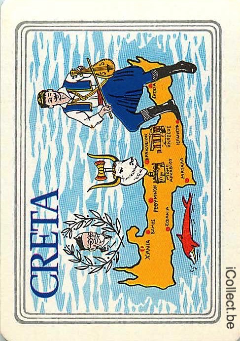 Single Playing Cards Map Creta (PS16-28E) - Click Image to Close