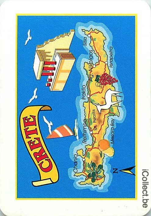 Single Playing Cards Map Creta (PS16-28F)
