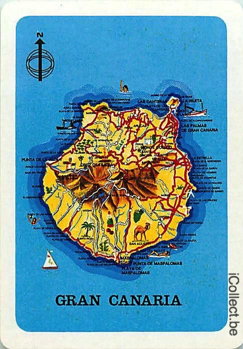 Single Playing Cards Map Gran Canaria (PS16-30B) - Click Image to Close
