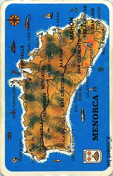 Single Swap Playing Cards Map Menorca Island (PS16-30D) - Click Image to Close