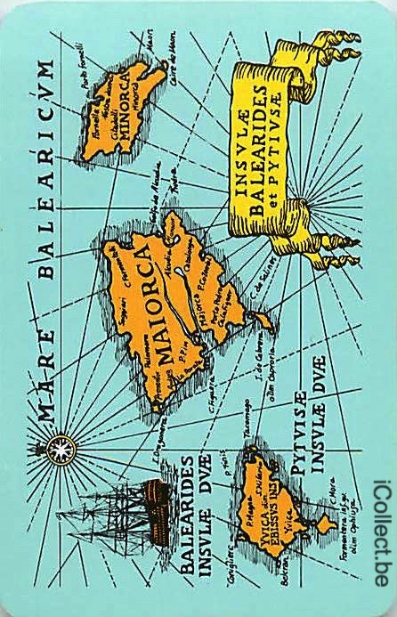 Single Playing Cards Map Mallorca Island (PS16-30G)