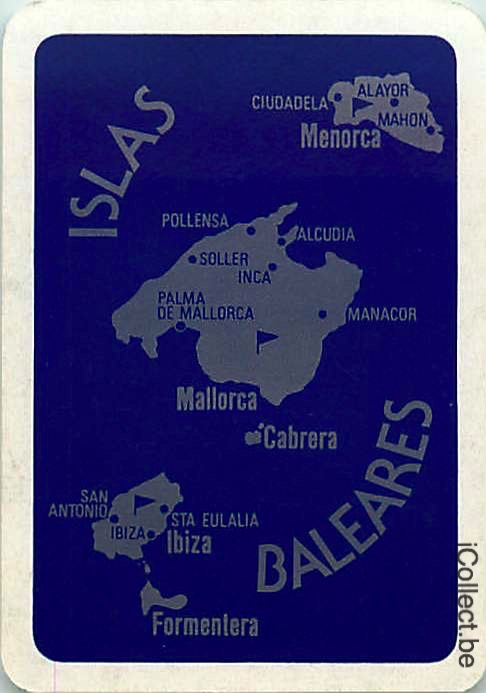 Single Playing Cards Map Balears Islands (PS16-31B) - Click Image to Close