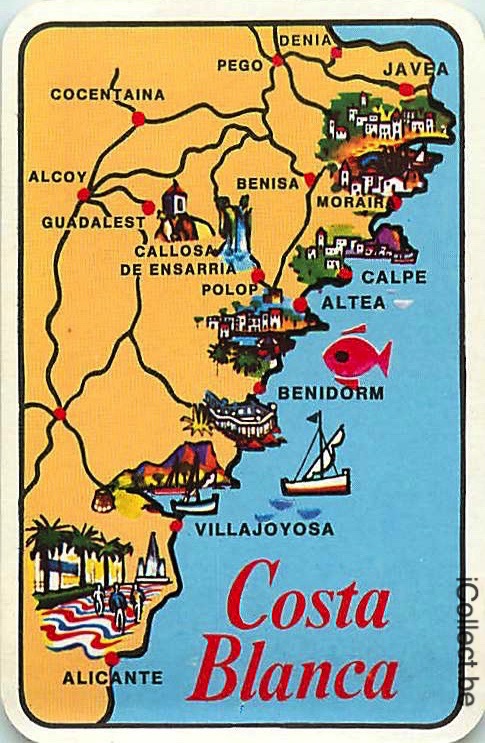 Single Swap Playing Cards Map Costa Blanca (PS16-31G)