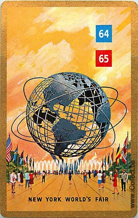 Single Swap Playing Cards Map Worldwide New York (PS18-09G)