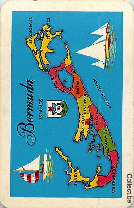 Single Swap Playing Cards Map Bermuda (PS17-13F) - Click Image to Close