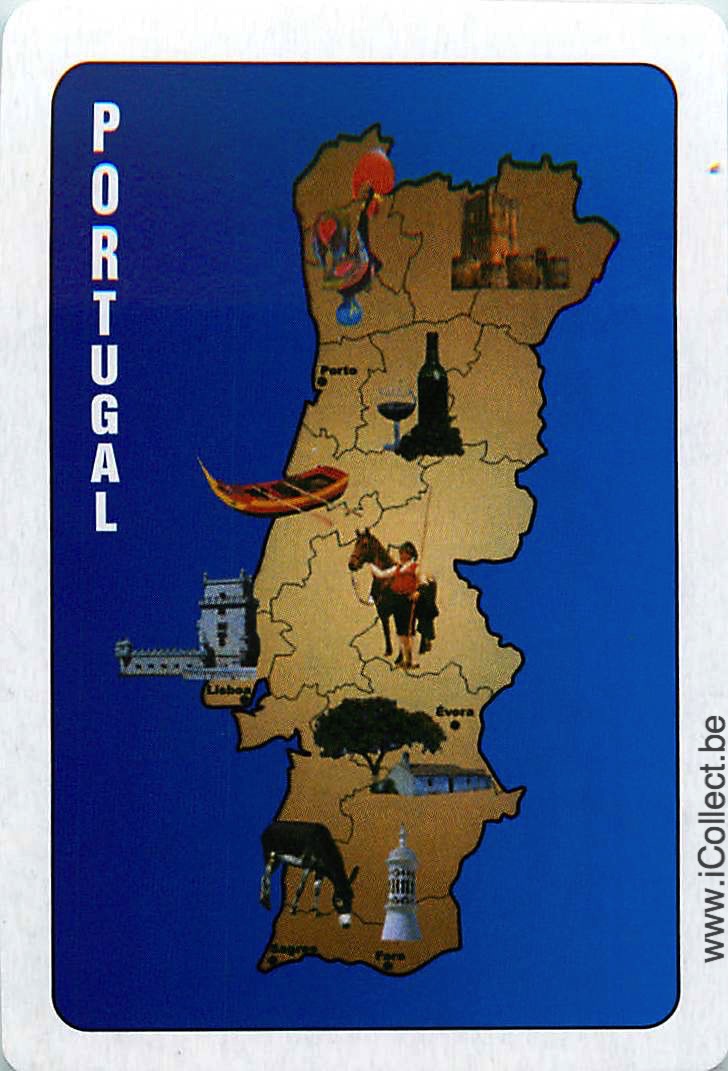 Single Swap Playing Cards Map Portugal (PS08-29C) - Click Image to Close