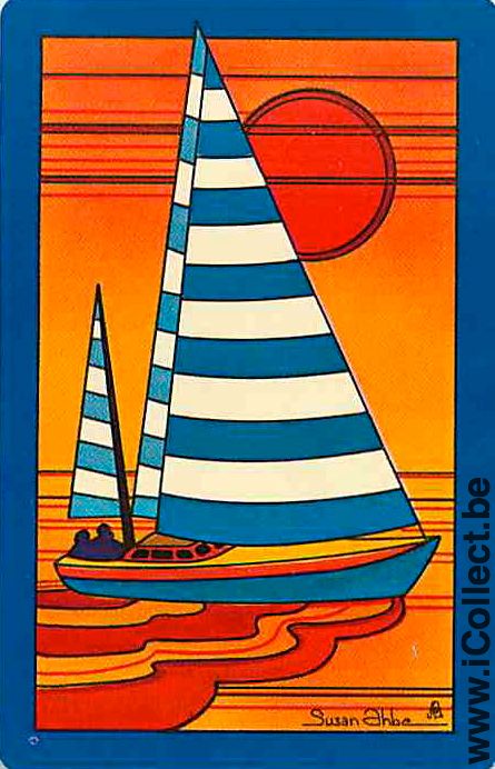 Single Playing Cards Marine Sail Boat (PS14-21F)