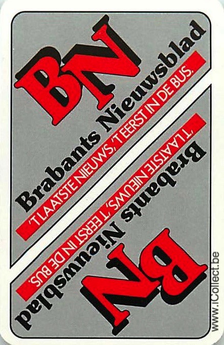 Single Swap Playing Cards Newspaper Brabants Nieuwsblad (PS19-52