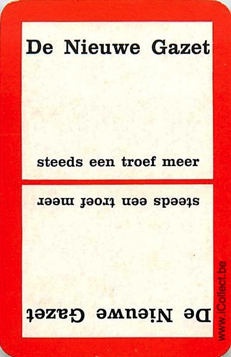 Single Swap Playing Cards Newspaper De Nieuwe Gazet (PS19-53F)
