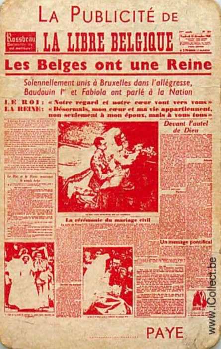 Single Swap Playing Cards Newspaper La Libre Belgique (PS02-17E) - Click Image to Close