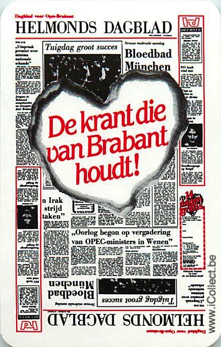 Single Swap Playing Cards Newspaper Helmonds Dagblad (PS20-25D)