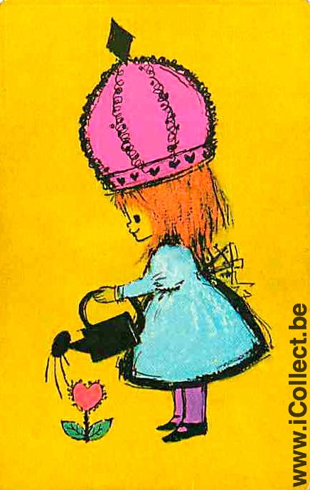 Single Playing Cards People Child Girl with Hat (PS07-05A)