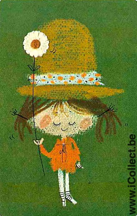 Single Swap Playing Cards People Little Girl with Hat (PS03-60I)