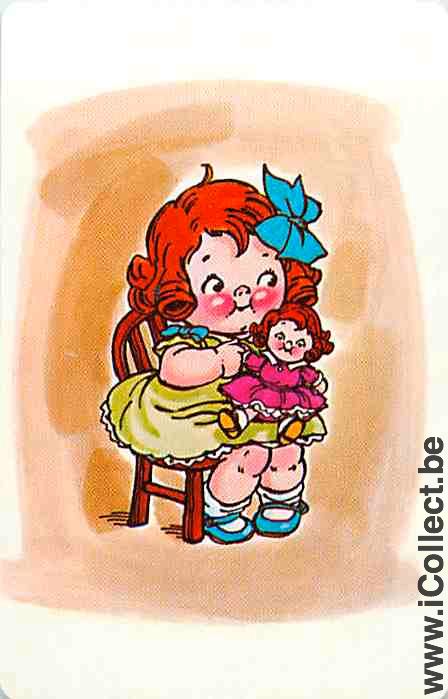 Single Swap Playing Cards Little girl with doll (PS13-12D) - Click Image to Close