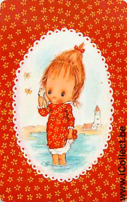 Single Playing Cards People Little Girl at sea (PS14-51A) - Click Image to Close