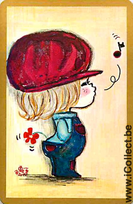 Single Playing Cards People Little Boy with Hat (PS07-10E) - Click Image to Close