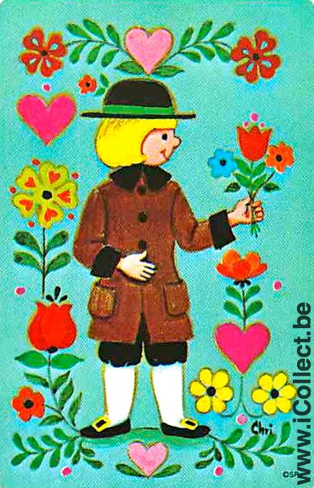 Single Playing Cards People Little Boy with Hat (PS07-10F) - Click Image to Close