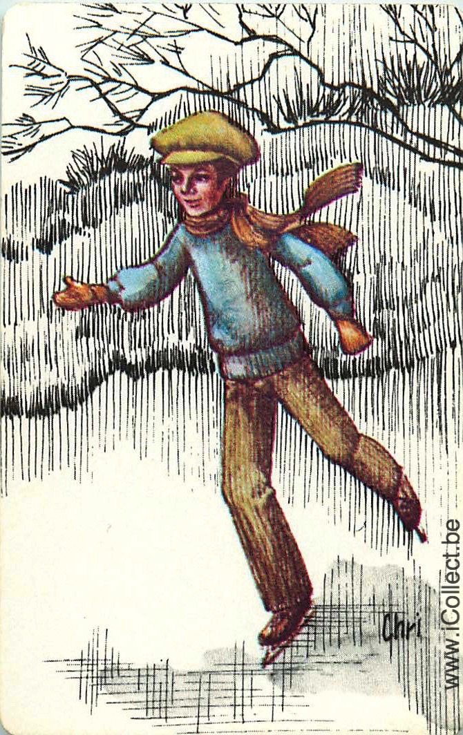 Single Swap Playing Cards People Boy on Ice (PS15-24B)