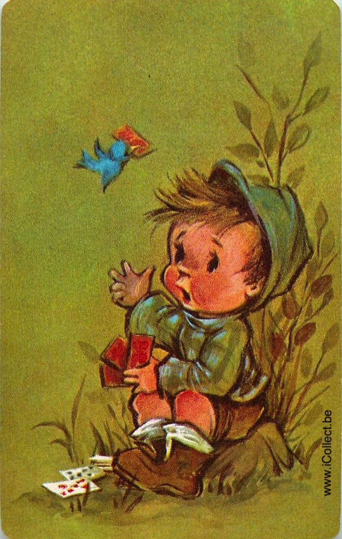 Single Swap Playing Cards People Kid & Bird (PS07-30C)