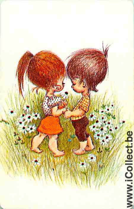 Single Playing Cards People Boy & Girl (PS07-14E)