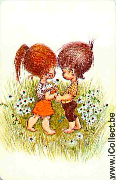 Single Playing Cards People Boy & Girl (PS07-14E) - Click Image to Close