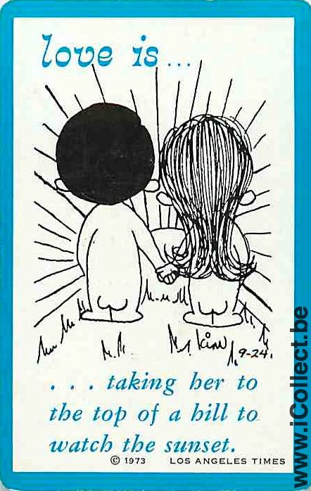 Single Playing Cards People Boy & Girl Love (PS14-43B)